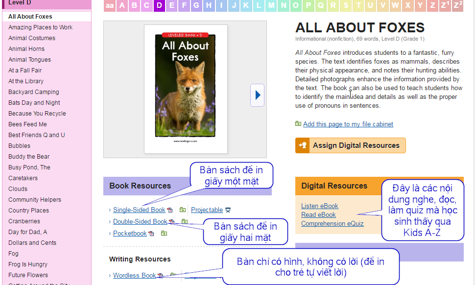 HDSD TK Teacher KidsA-Z: Tải file, in và đóng sách Raz Kids thành quyển